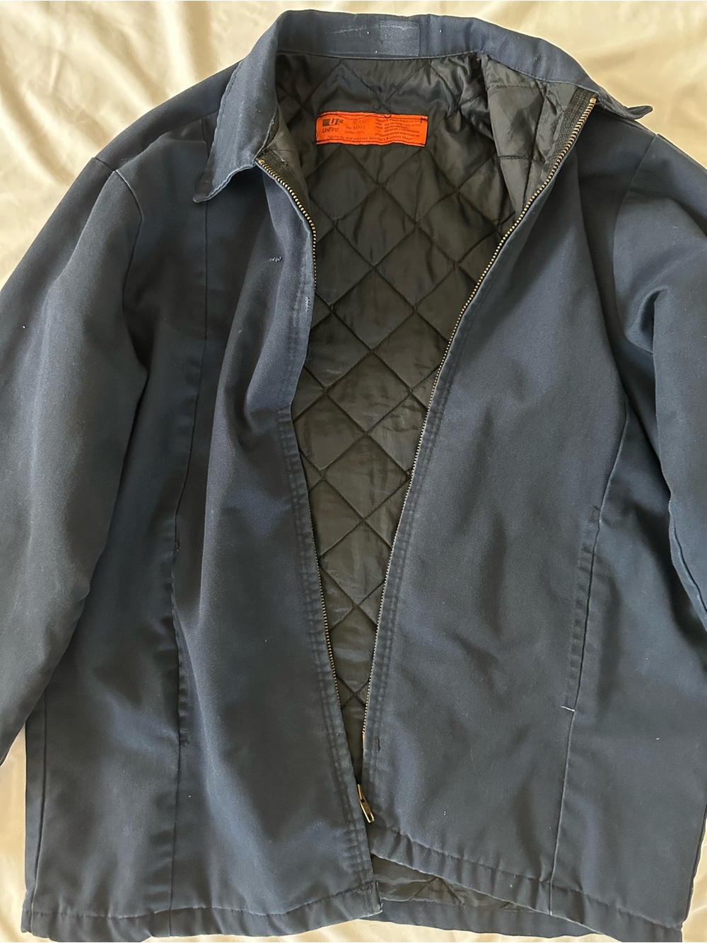 Men's Navy Zip Workwear Jacket - Picture 3 of 6
